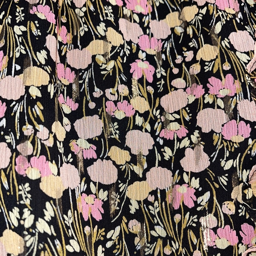 NEW Floral Lauren Conrad Ruffle Dress GOLD detail - Picture 10 of 10